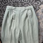 Vintage The Avenue Pleated Gingham Plaid Pants Mint Green 18/20 Photo 1