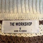 The Workshop Crocheted Midi Dress S Brown Striped Collared Retro Cotton Knit Photo 7