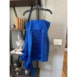 Amur Kayleigh Pleated Satin Mini Dress Cobalt Blue Womens Size 8 Photo 9