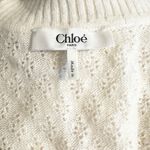 Chloé Pointelle Wool Alpaca Silk Turtleneck Sweater Iconic Milk Cream Size Small Photo 7