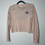 Billabong Waffle Knit Light Pink Long Sleeve Crop Top S Photo 0