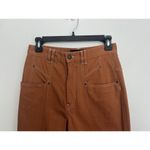 Isabel Marant  Lirokae Herringbone High Rise Pleated Jeans Terracotta FR 36 US 4 Photo 5