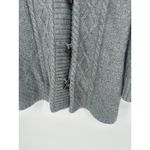 LL Bean Cable Knit Fisherman Toggle Wool Blend Cardigan Sweater Women’s XL Gray Photo 2