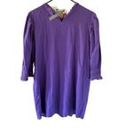 Farm Rio NEW  Anthropologie Dasha Purple Embroidered Crochet Mini Tunic Dress Photo 8