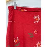 Toad & Co  Chaka Skirt Sz M Organic Cotton Blend Red Floral Poppy Beachy Boho Photo 1