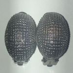 Vintage Dark Metal Gunmetal Gray Classic Studded Clip On Earrings Photo 0