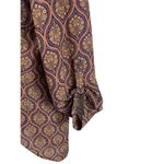 Pleione  Sheer Pullover Sheer Paisley Earth Tone Roll Tab Sleeve Top S Photo 2
