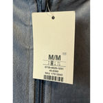 Refuge Hoodie Jacket Womens M Blue Velour Velvet Full Zip Rinestone QUEEN NEW Photo 8