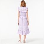 J.Crew Tiered Ruffle Dress in Stripe (Sz XL) Lilac Purple Cotton Sleeveless Bib Photo 4