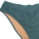 J.Crew New  Teal Ribbed Cross Front Cheeky Bikini Swim Bathing Suit Bottom 2X Photo 4