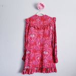 ZARA  Blogger Favorite Fushia Pink Bohemian Long Sleeve Ruffle Mini Dress Photo 7