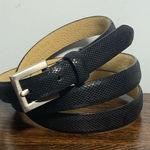 Women’s Genuine Leather Lining Snake Skin Pattern Buckle Belt Black Photo 0