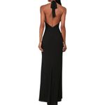 Lulus NWT Captured Your Heart Black Halter Maxi Dress High Slit Formal Sz Large Photo 1