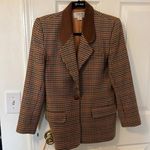 Talbots  Houndstooth Blazer Brown size 4P Photo 6