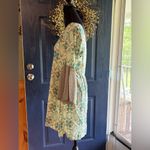 Altar'd State Green and Cream Sundress with Bell Sleeves size Small Photo 2