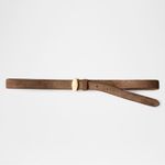 Veronica Beard NWOT Dash Suede Narrow Belt in Bark Brown Women’s Sz Small Photo 1