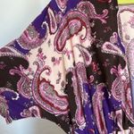 Meghan LA paisley tie waist kimono duster length brown pink purple maxi sz S Photo 2