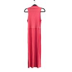 ASOS DESIGN Tall High Neck Ribbed Tie Waist Midi Tank Dress Orange NWT 6 Photo 1