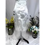 Lulus  On the Dance floor White Jacquard Fringe One-Shoulder Midi Dress XS Photo 12