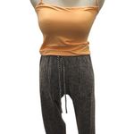 Lululemon  orange wundermost spaghetti strap cami tank nulu fabric Photo 3