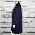 Susan Graver Size 3X Blue - Paisley Print Open Front Duster Cardigan Jacket Photo 2