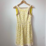 Greylin Anthropologie Valencia Lace Fit and Flare Yellow and White Cotton Dress Photo 3