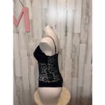 Guess  Black Lace Bodysuit Women’s Size M Spaghetti Strap Floral Lace Top NWT Photo 3