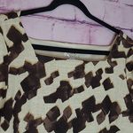 Talbots  PETITES LINEN BLEND BURLAP PUFF SLEEVE SQUARE NECK ABSTRACT DRESS 16P Photo 2