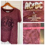 ACDC Band‎ Tee High Voltage Rock N Roll 1975 Red T Shirt SS Womens Large Soft Photo 1