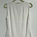 White House | Black Market White Ribbed V-Neck Blouse Sz M Photo 5