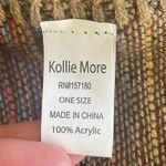 NWOT Kollie Moore Women's Color Block Shawl Long Sweater Coat Scarf One Size Brown Photo 6