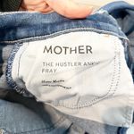 Mother The Hustler Ankle Fray Mid Rise Raw Hem Flare Jeans in Home Movies Blue 4 Size 27 Photo 4
