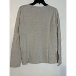 J.Crew Teddie Sweater Embroidered Heart Print Light Gray Crew Neck Womens M Photo 2