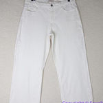 New! Jen 7 by 7 for All Mankind ivory white cropped‎ wide leg jeans, size 12 Photo 0