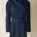 American Vintage Vintage Gaston Jaunet Paris Black Wool Hooded Pullover Dress‎ 38 US 8 France 80s Photo 0
