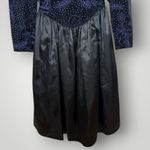 Gunne Sax VTG  Jessica McClintock Blue Velvet Black Taffeta Party Dress‎ Size 8 Photo 5