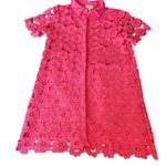 Umgee USA NWT Pink Floral Lace Mini Dress Short Sleeve Shirt Dress Womens Small Photo 3