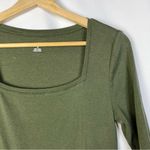 Amazon Essentials Olive Green Square Neck Short Sleeve Blouse M Size M Photo 3