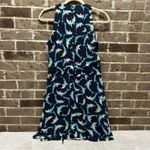 Crown & Ivy Dolphin Dress Sleeveless Cinched Waist Keyhole Back Button Blue 4P Photo 2