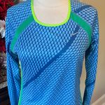 Nike  Dri Fit Performance Shirt Lightweight Long Sleeve Blue Medium Womens Photo 3