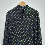 SALONI Rina Silk Blend Metallic Polka Dot Mini Sheath Dress Size 2 Black Photo 10