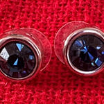 Tahari  Elegant Blue Stud Earrings Photo 0