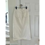 Abercrombie & Fitch Abercrombie Warm White Denim Middle Slit Midi Skirt Photo 3