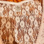 NWOT BABY PINK Lace see through Cap Sleeve Babydoll high low Top size L Size L Photo 6