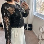 Black Sequin Sheer top with cami set. S Photo 6