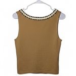 St. John  Camel Tank Top with Black White Trim S Photo 2