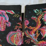 English Rose New  Metallic Floral Jacquard Mini Skirt Black Pink Photo 10