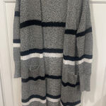 Mud Pie  fall winter striped sweater cardigan gray black white M/L Photo 0