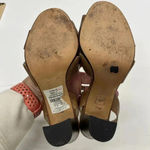 Talbots  Leather Beige Strappy Sandals Wood Block Heel size 7.5 Photo 8