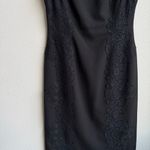 Maggy London  Lace Panel Side Midi Modest Office Sheath Dress Size 6 Small Photo 1